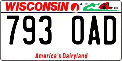 WI license plate 793OAD