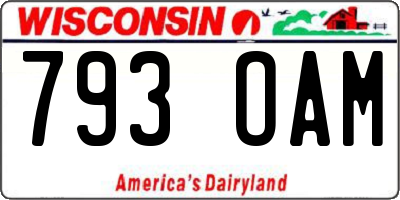 WI license plate 793OAM