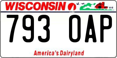 WI license plate 793OAP