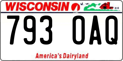 WI license plate 793OAQ