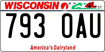 WI license plate 793OAU
