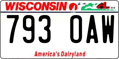 WI license plate 793OAW