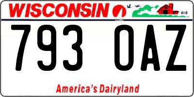 WI license plate 793OAZ