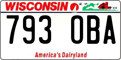 WI license plate 793OBA
