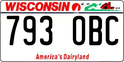 WI license plate 793OBC