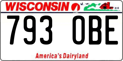 WI license plate 793OBE