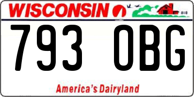 WI license plate 793OBG