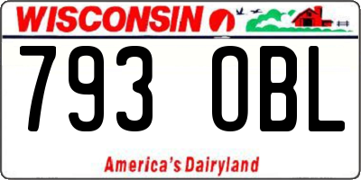 WI license plate 793OBL