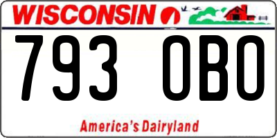 WI license plate 793OBO