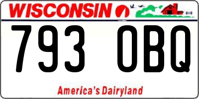 WI license plate 793OBQ