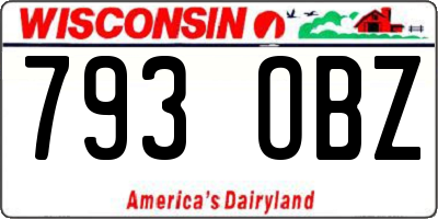 WI license plate 793OBZ