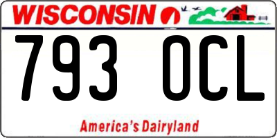 WI license plate 793OCL