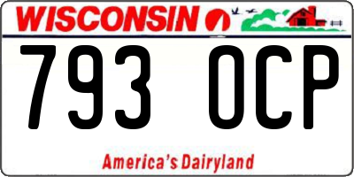 WI license plate 793OCP