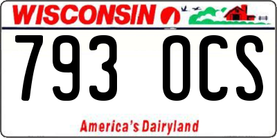 WI license plate 793OCS