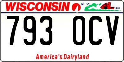 WI license plate 793OCV
