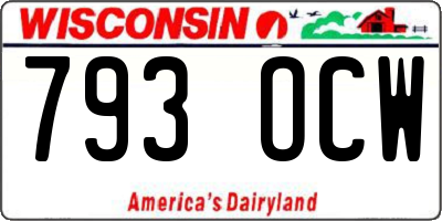 WI license plate 793OCW