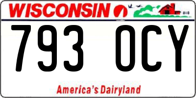 WI license plate 793OCY
