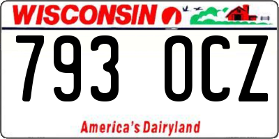 WI license plate 793OCZ