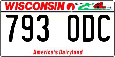WI license plate 793ODC