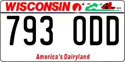 WI license plate 793ODD