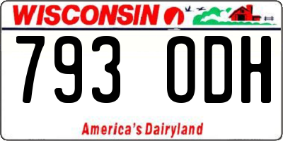 WI license plate 793ODH