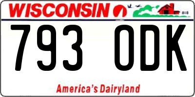 WI license plate 793ODK