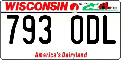 WI license plate 793ODL