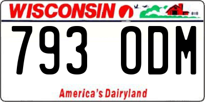 WI license plate 793ODM
