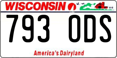 WI license plate 793ODS