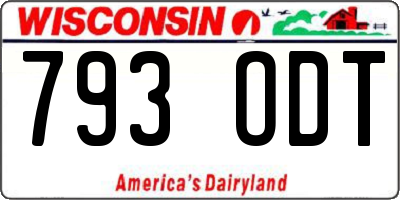 WI license plate 793ODT