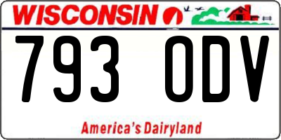 WI license plate 793ODV