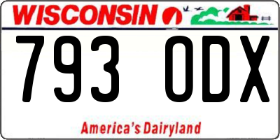 WI license plate 793ODX