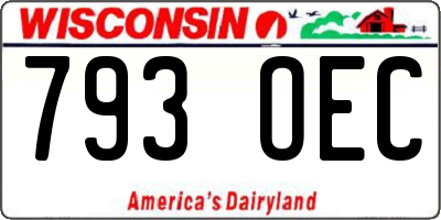 WI license plate 793OEC