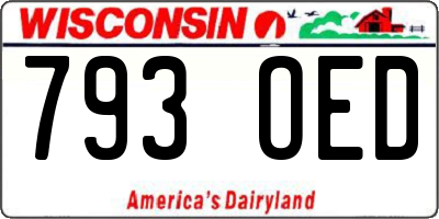 WI license plate 793OED