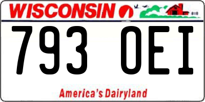 WI license plate 793OEI