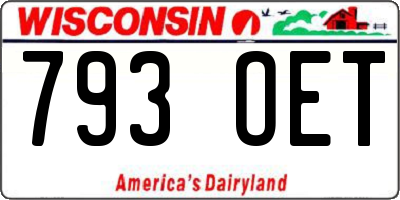WI license plate 793OET