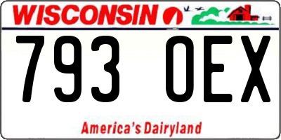 WI license plate 793OEX