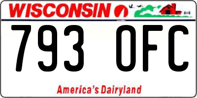 WI license plate 793OFC