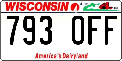 WI license plate 793OFF