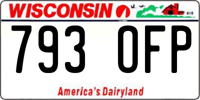 WI license plate 793OFP