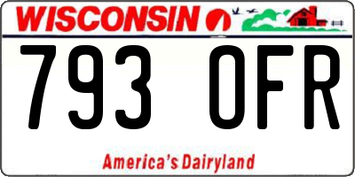 WI license plate 793OFR