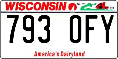 WI license plate 793OFY