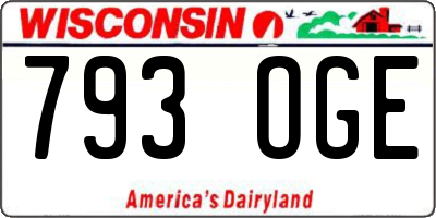 WI license plate 793OGE