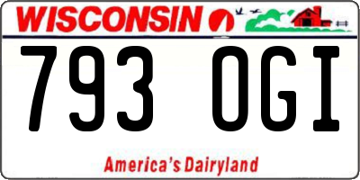 WI license plate 793OGI