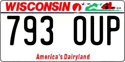 WI license plate 793OUP