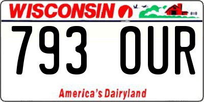 WI license plate 793OUR