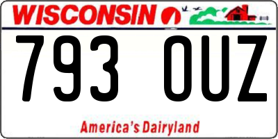WI license plate 793OUZ