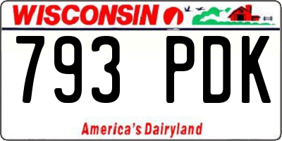 WI license plate 793PDK