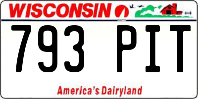 WI license plate 793PIT