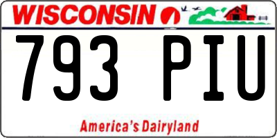 WI license plate 793PIU